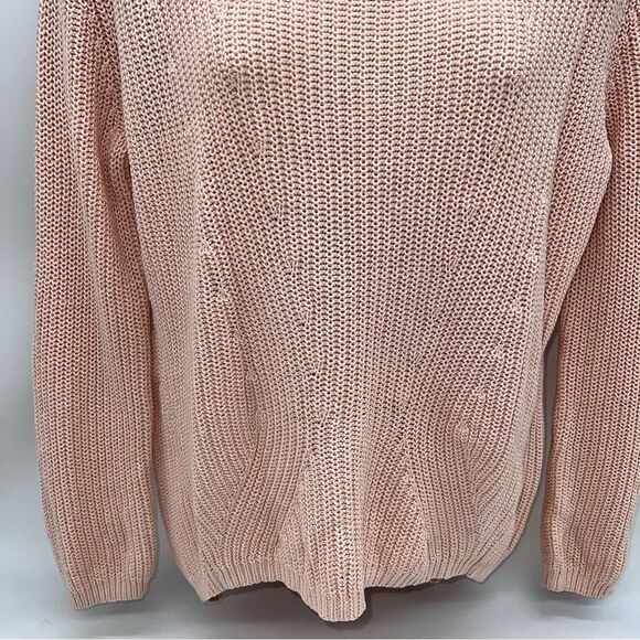 Banana Republic Factory Women's 100% Cotton Fisherman Knit Sweater is Pink-Sz-XS - Picture 4 of 10